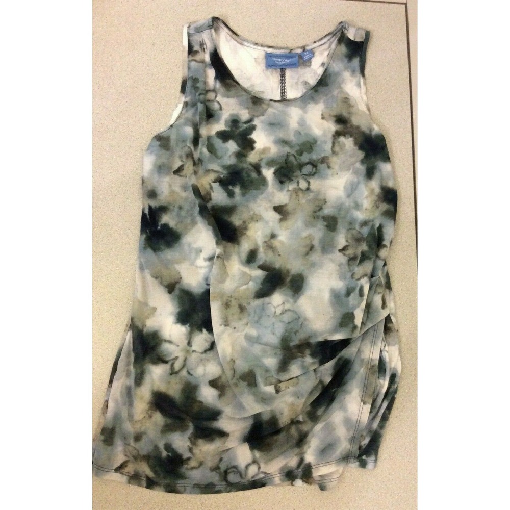 Simply Vera Wang Shirt XS Extra Small Sleeveless Tank Top Gathered